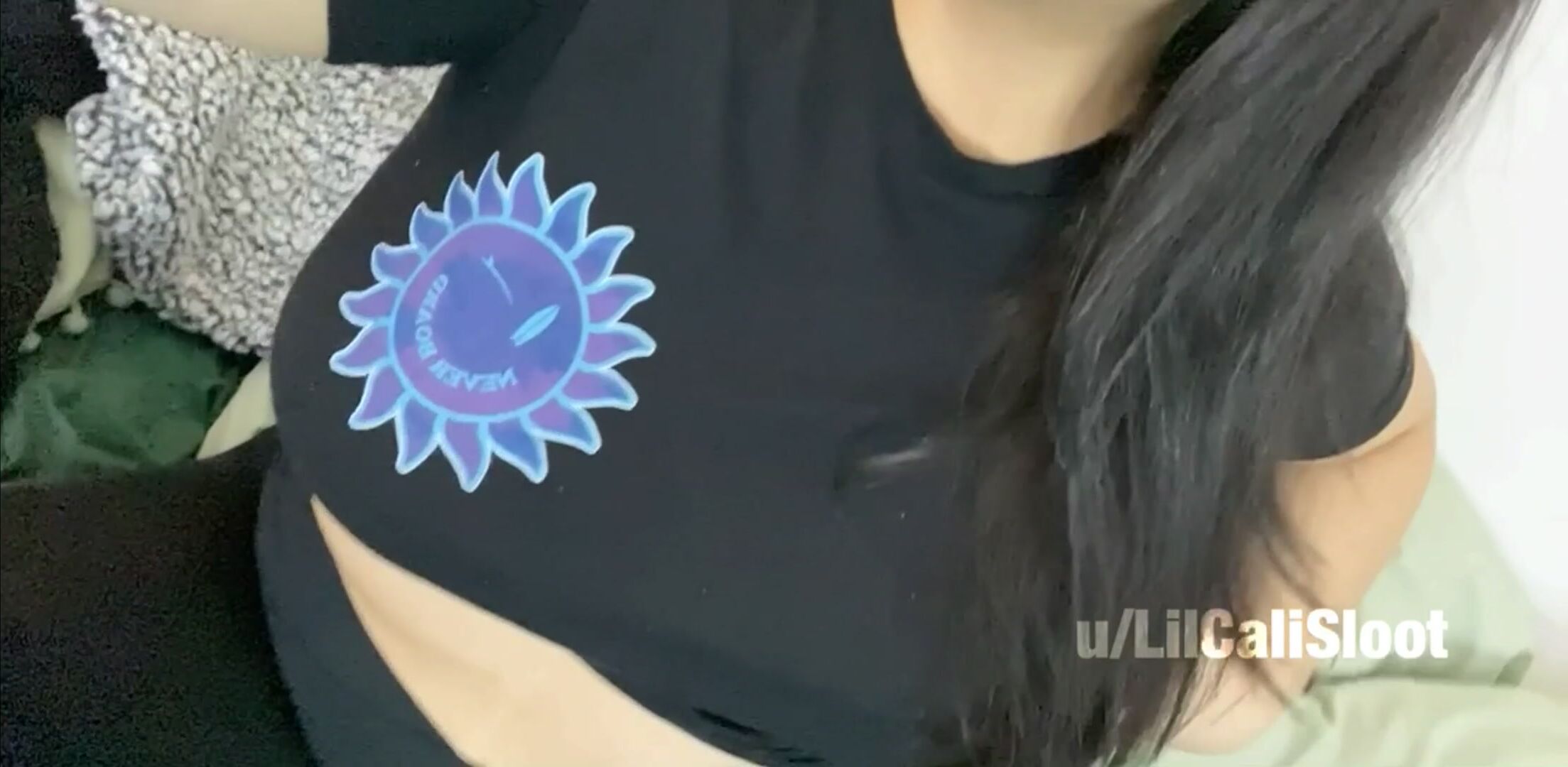 Groping my big perky boobs