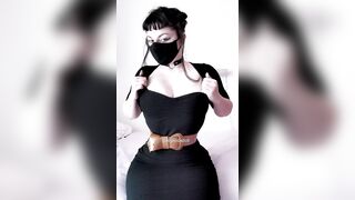 Boob Bounce: Bouncy goth boobs reveal...hope i'll make you horny.. #5