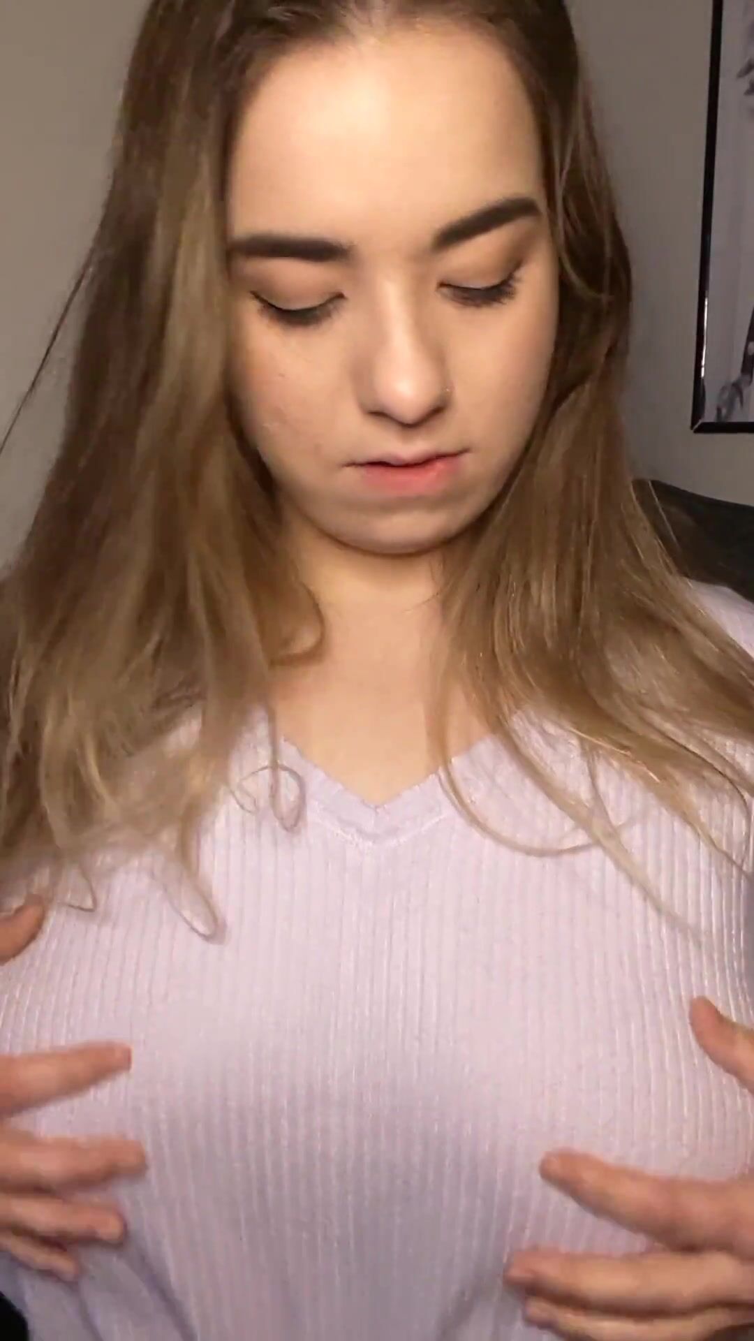 they're bouncy when they drop outta my shirt, but they'd feel nicer with your hands on them (;