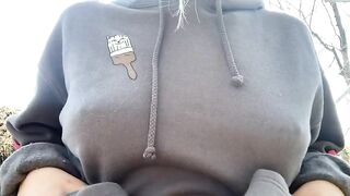 Boob Bounce: It was so nice out I had to stop and play with my titties #1