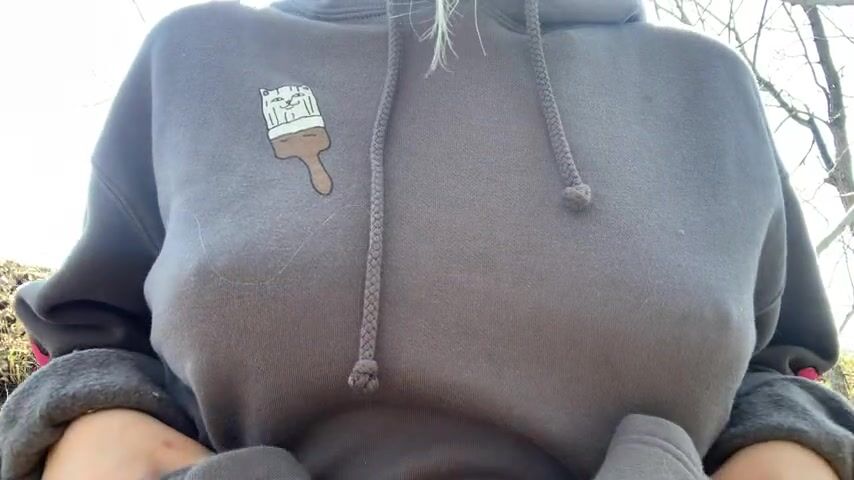 It was so nice out I had to stop and play with my titties