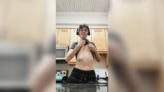 Boob Bounce: I'm feeling like dancing babe, come join me in the kitchen #3