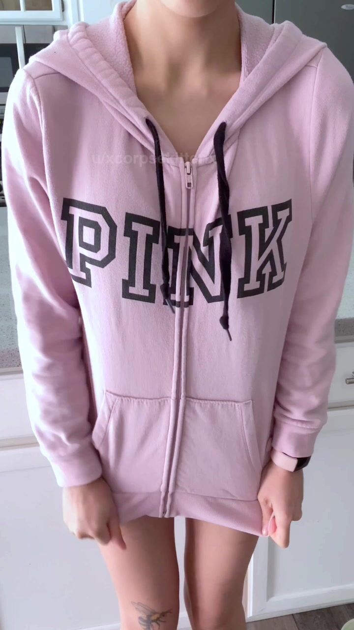 Just a jacket with nothing underneath