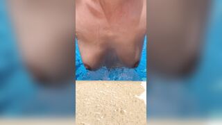 Bouncing my boobs out of the pool