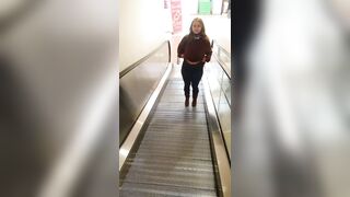 Nothing like bouncing tits on an escalator.