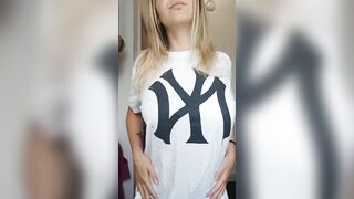 Boob Bounce: American sports suck but the t shirts hide my tittys well ???????????? #1
