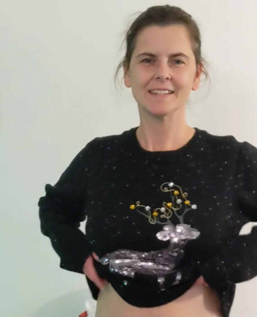 Mom's sweater puppies