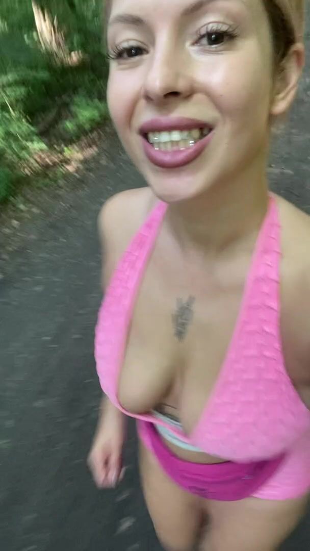 Jogging, I think with my big titties it's a lot more fun