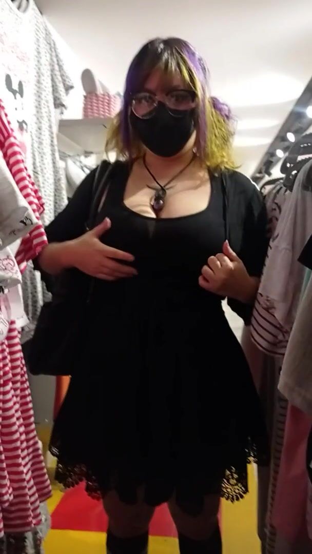 Just casually flashing my tits in the store,dont mind me