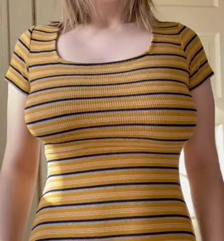 Showing off my bouncy college boobs