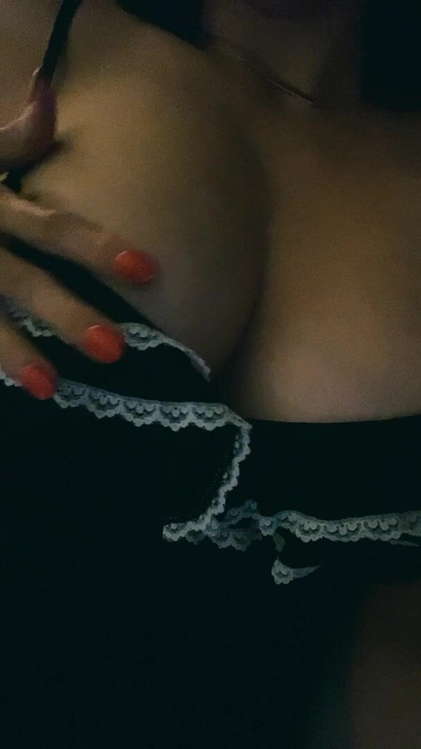 Could you play with my tits all night for me