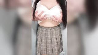 Boob Bounce: Can I be your Asian schoolgirl ???? #4