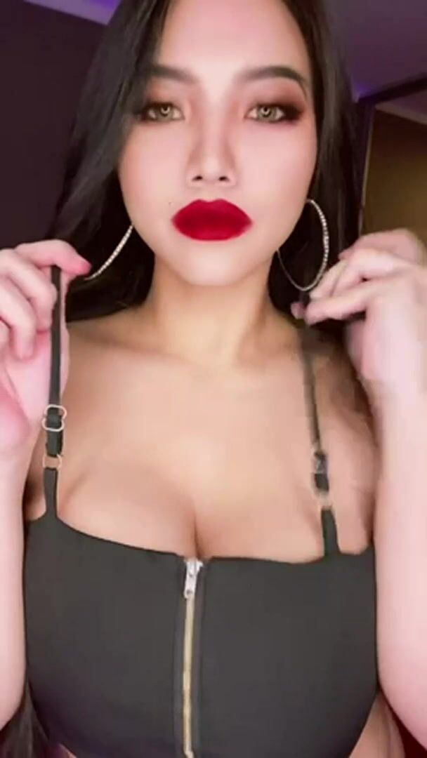 would you prefer to finish on my cute Asian face or on my big natural tittys?