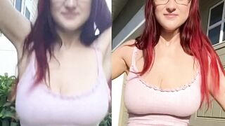 Boob Bounce: TheGorillaGrip bouncing in slow-mo side-by-side #2