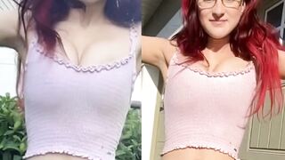 Boob Bounce: TheGorillaGrip bouncing in slow-mo side-by-side #4