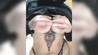 Boob Bounce: Big Tits Curvy Latina Tattoo #5