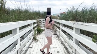 Boob Bounce: Friendly stroll to the beach #4